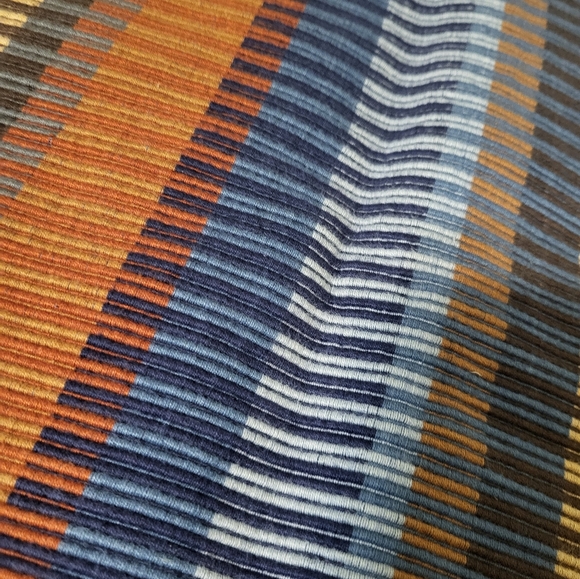 Crate & Barrel Cotton Chika Blue Striped Woven Set of 2 Pillow Covers 20x20 - Picture 6 of 10